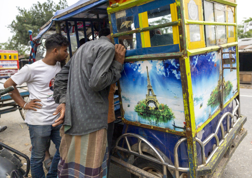 Rickshaw decorated with Eiffel tower, Barisal Division, Barisal, Bangladesh