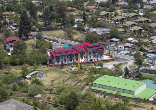 Solar panels on a building, Chang Gewog, Thimphu, Bhutan