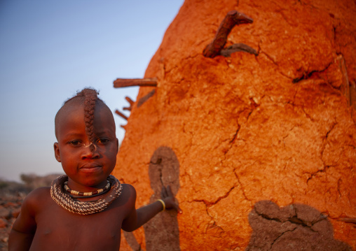 Portrait of a Himba twin girl, Kunene region, Epupa, Namibia