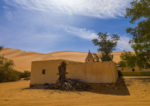Old mosque in ubari lakes, Fezzan, Umm al-maa, Libya