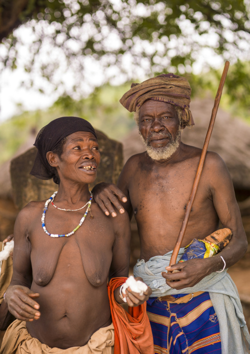 Portrait of an old konso tribe couple, Konso, Omo valley, Ethiopia