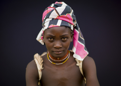 Mucubal woman with a headscarf, Namibe Province, Virei, Angola