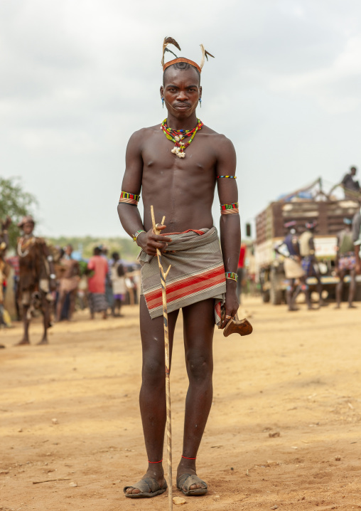 Portrait of a Banna whipper, Omo valley, Turmi, Ethiopia