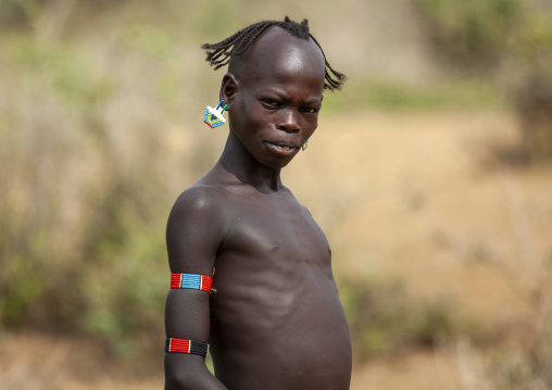 Banna tribe bare chest man, Omo valley, Turmi, Ethiopia