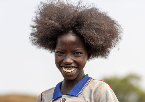 Hairy Konso tribe girl, Oromia, Mojo, Ethiopia