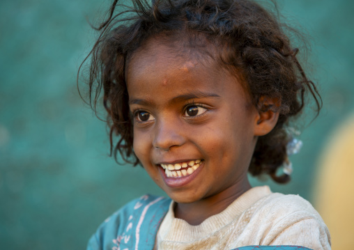 Portrait of a Harari laughing girl, Harari Region, Harar, Ethiopia