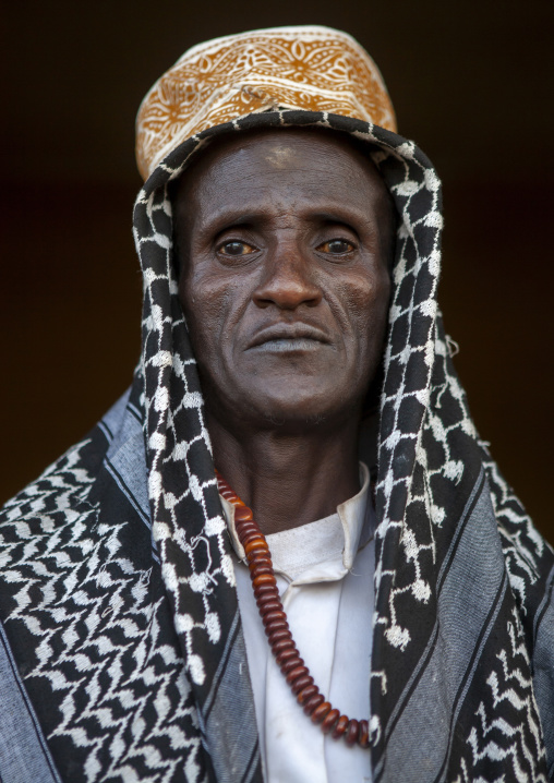 Afar tribe elder with a kofia, Afambo, Afar regional state, Ethiopia