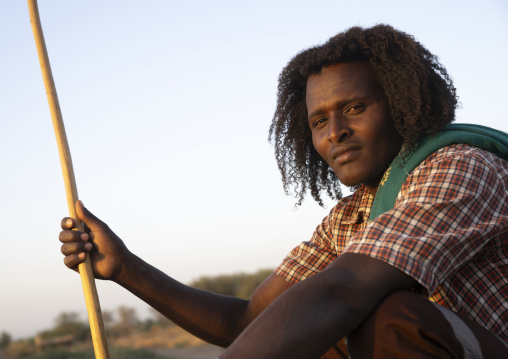 Afar tribe man with traditional hairstyle, Assaita, Afar regional state, Ethiopia