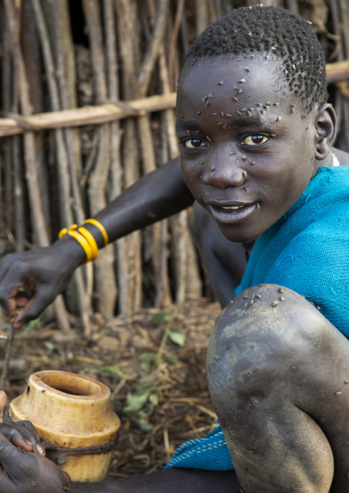 Smiling Bodi tribe boy, Hana Mursi, Omo valley, Ethiopia