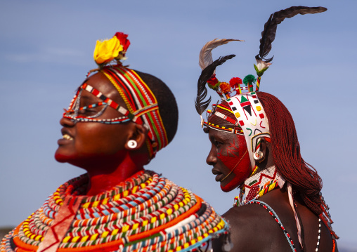 Rendille tribe men and women, Turkana lake, Loiyangalani, Kenya
