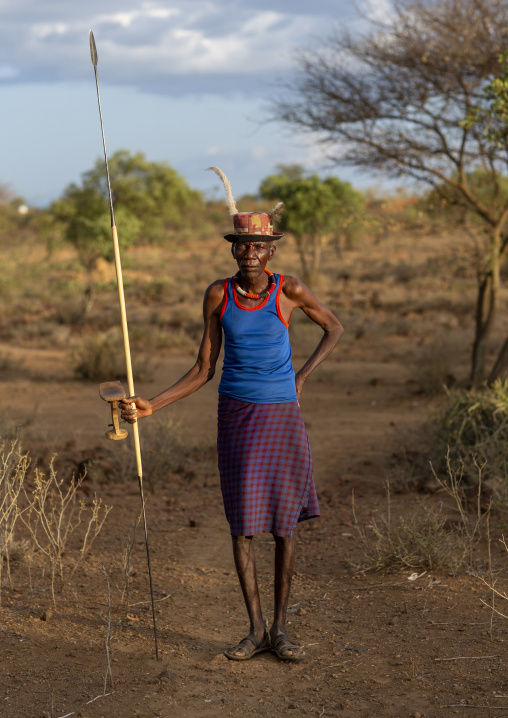 Pokot tribesman with a spear, Baringo county, Baringo, Kenya