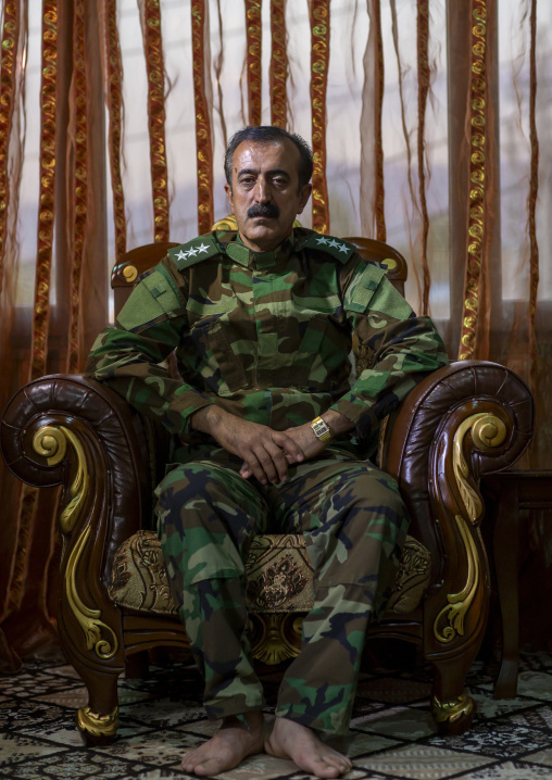 Peshmerga colonel yousuf majid, Sulaymaniyah, Kurdistan, Iraq