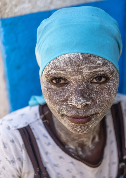 Woman with muciro face mask, Ilha de Mocambique, Nampula province, Mozambique