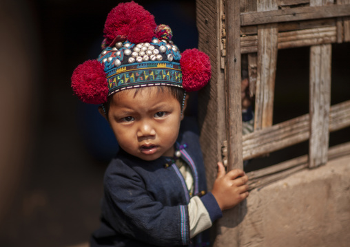 Yao minority girl with traditional clothing, Luang Namtha province, Ban Xay Leck, Laos