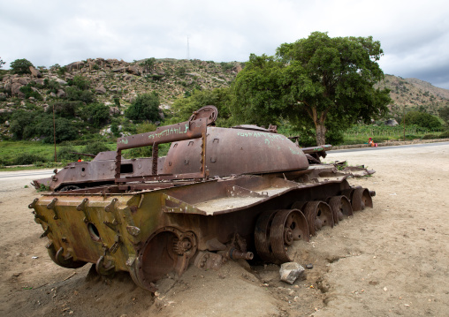 Abandoned tank near a village, Semien-Keih-Bahri, Elabered, Eritrea