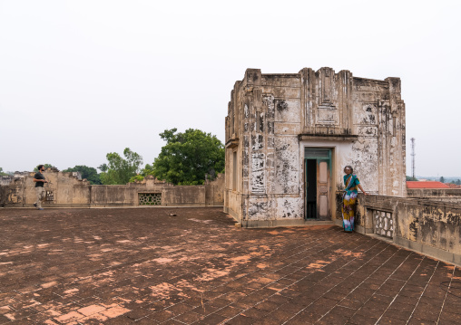 Art Deco mansion terrace, Tamil Nadu, Karaikudi, India