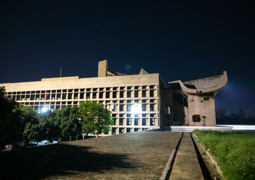 The Legislative Assembly building by Le Corbusier, Punjab State, Chandigarh, India