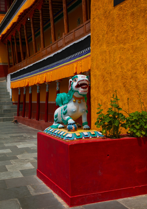 Statue in Thiksey monastery, Ladakh, Thiksey, India