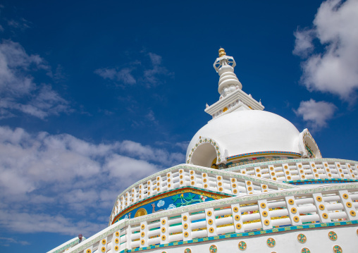 Buddhist white-domed Shanti Stupa, Ladakh, Leh, India