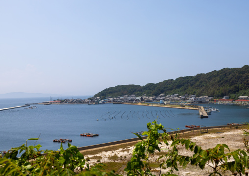 Fishermen houses on the seaside, Ainoshima Island, Shingu, Japan