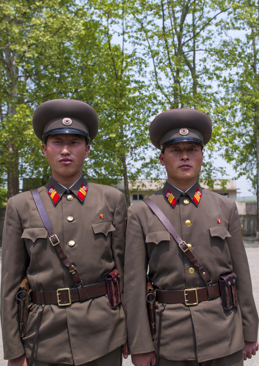 North Korean soldiers in the joint security area of the DMZ, North Hwanghae, Panmunjom, North Korea