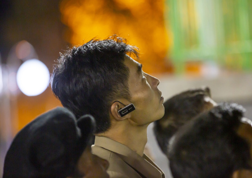 North korean man with phone headset, DGC, Pyongyang, North Korea