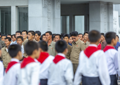 North Korean people paying respect to the Leaders in Mansudae art studio, DGC, Pyongyang, North Korea