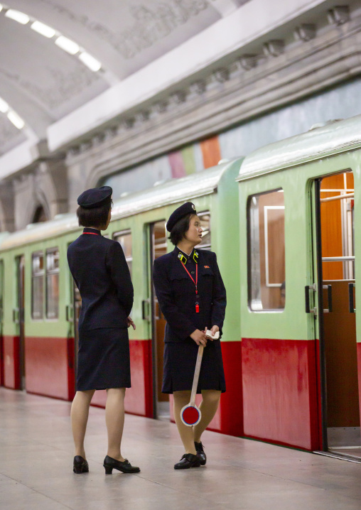 North Korean subway employees, DGC, Pyongyang, North Korea