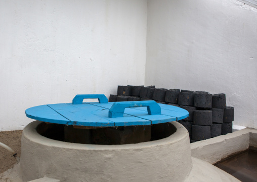 Methane gas tank in a kitchen, South Hamgyong, Hamhung, North Korea