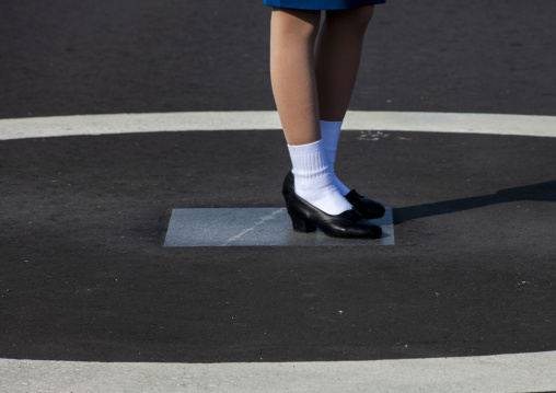 North Korean traffic security officer shoes in the street, DGC, Pyongyang, North Korea