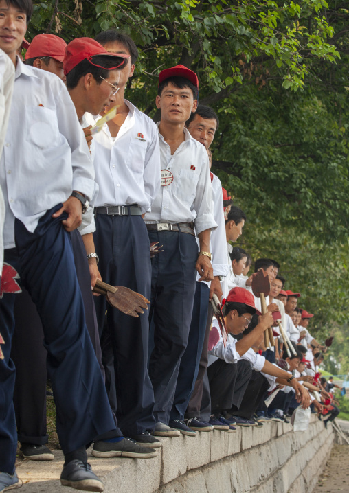 Teenagers during the celebration of the 60th anniversary of the regim, DGC, Pyongyang, North Korea