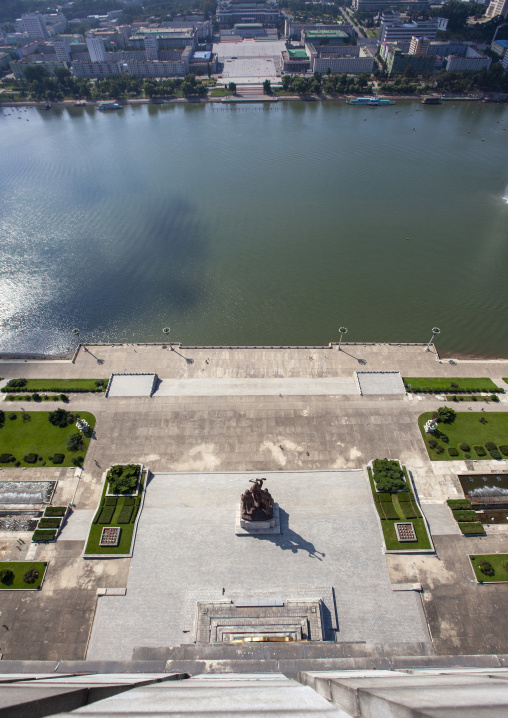 View from the Juche tower on Taedong river, DGC, Pyongyang, North Korea