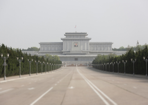 Road leading to Kumsusan memorial palace, DGC, Pyongyang, North Korea