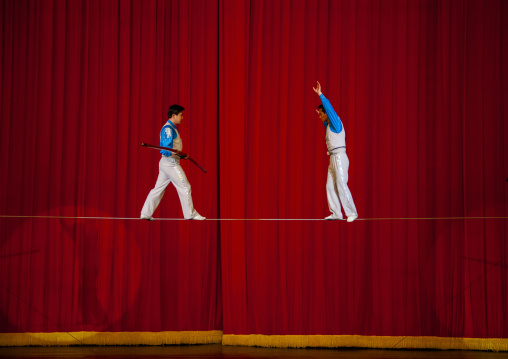 North Korean acrobats in Pyongyang circus, DGC, Pyongyang, North Korea