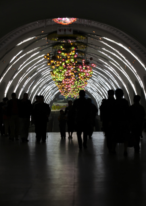 North Korean people in Yonggwang metro station, DGC, Pyongyang, North Korea
