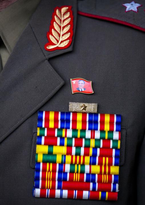 Medals of a north Korean war veteran called general Pak Shan Su, DGC, Pyongyang, North Korea