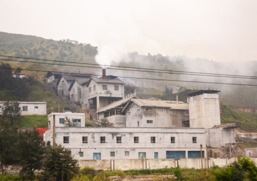 Smoke coming out of a north Korean factory, South Hamgyong, Hamhung, North Korea