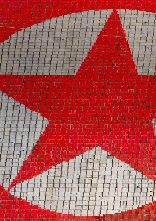 North korean flag made by children holding up boards during Arirang, DGC, Pyongyang, North Korea