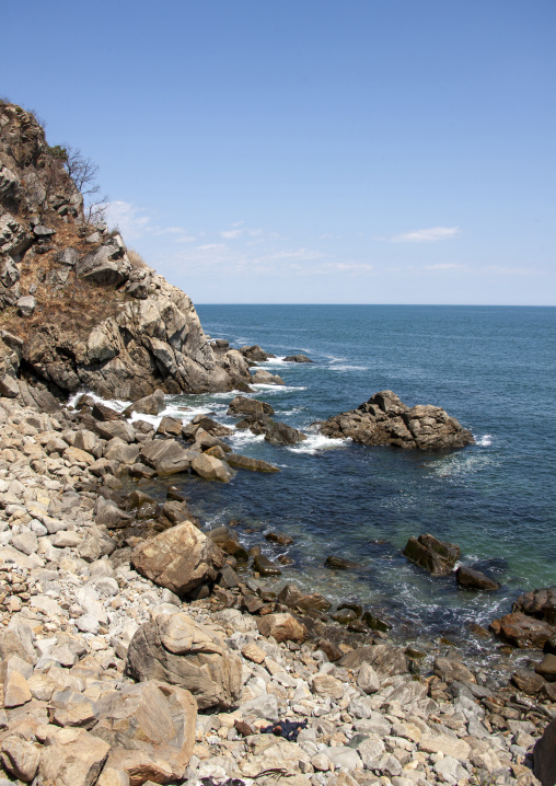 Rocky coastline on the east sea, North Hamgyong, Chilbo Sea, North Korea