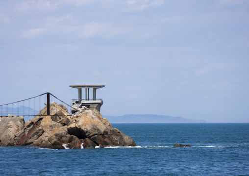 Bridge on a rocky coastline on the east sea, North Hamgyong, Chilbo Sea, North Korea
