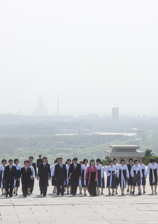 Visitors in Taesongsan revolutionary martyr's cemetery, DGC, Pyongyang, North Korea