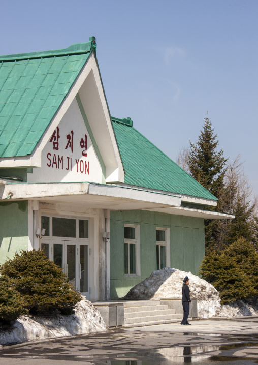 Samjiyon airport in the snow, Ryanggang, Samjiyon, North Korea