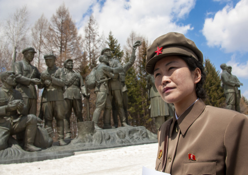 Portrait of a North Korean guide in mount Paektu, Ryanggang, Samjiyon, North Korea