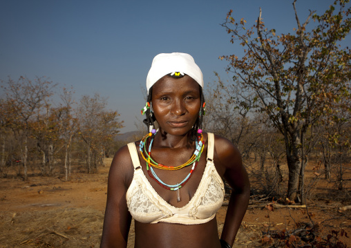 Mudimba Woman In Bra, Village Of Combelo, Angola