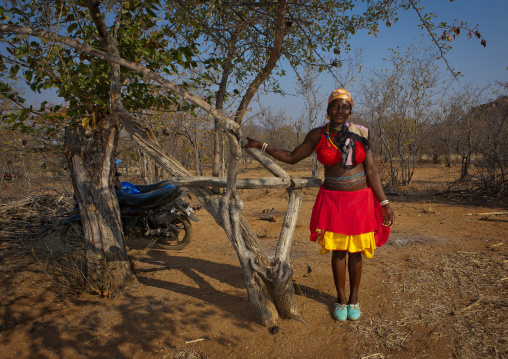 Mudimba Woman In Bra, Village Of Combelo, Angola