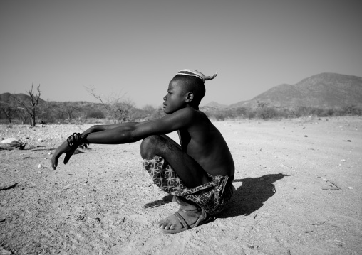 Muhimba Young Man With Traditional Hairstyle, Iona Village, Angola