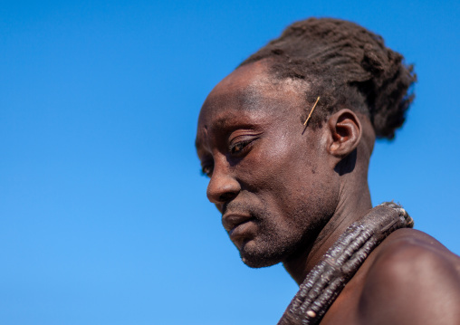 Portrait of a Himba tribe man, Cunene Province, Oncocua, Angola