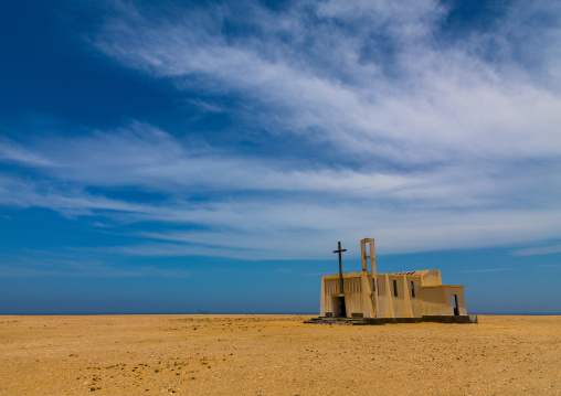 Abandoned church from the portuguese colonial area, Namibe Province, Tomboa, Angola