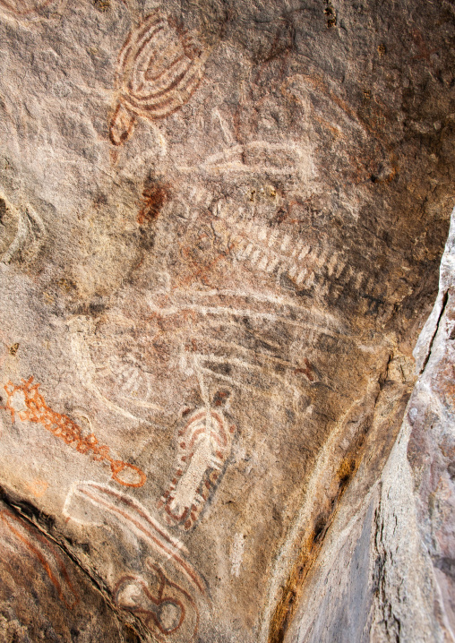 Tchitundo-hulo rock paintings in a cave, Namibe Province, Capolopopo, Angola