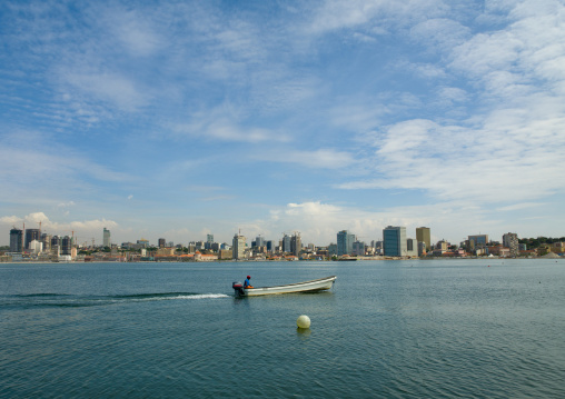 Man On A Small Boat In Luanda Bay, Angola